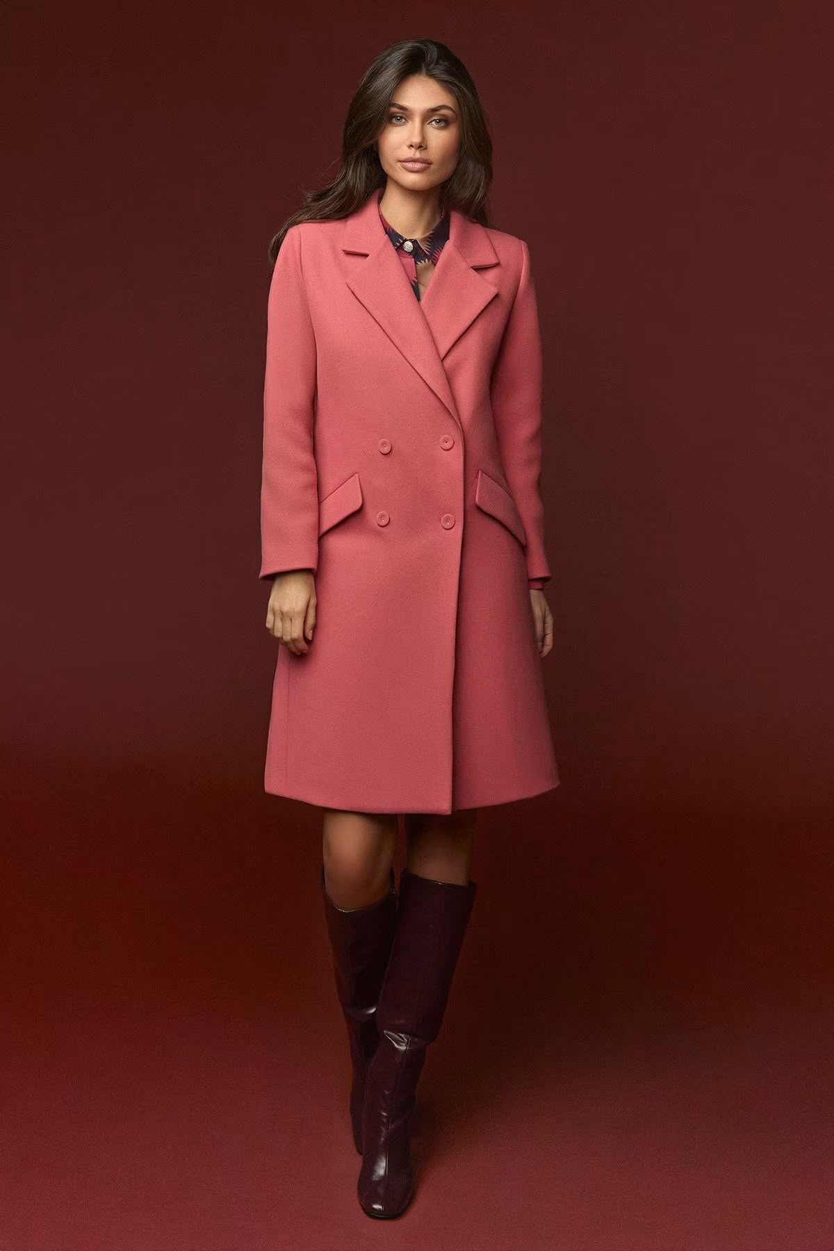 Abrigo de paño rosa - Foto 1