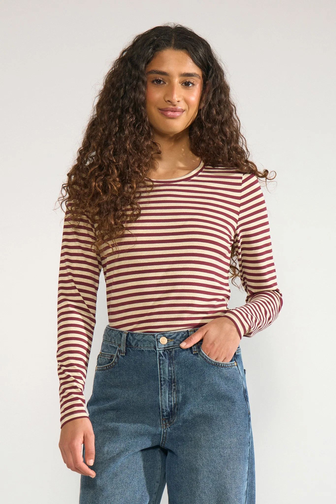 Camiseta rayas Nurixie (Burdeos) - Foto 1